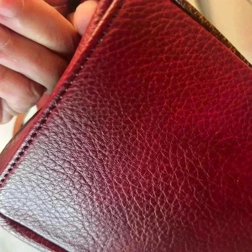 Snake Print Vegan Leather Handbag Burgundy - Picture 4 of 12